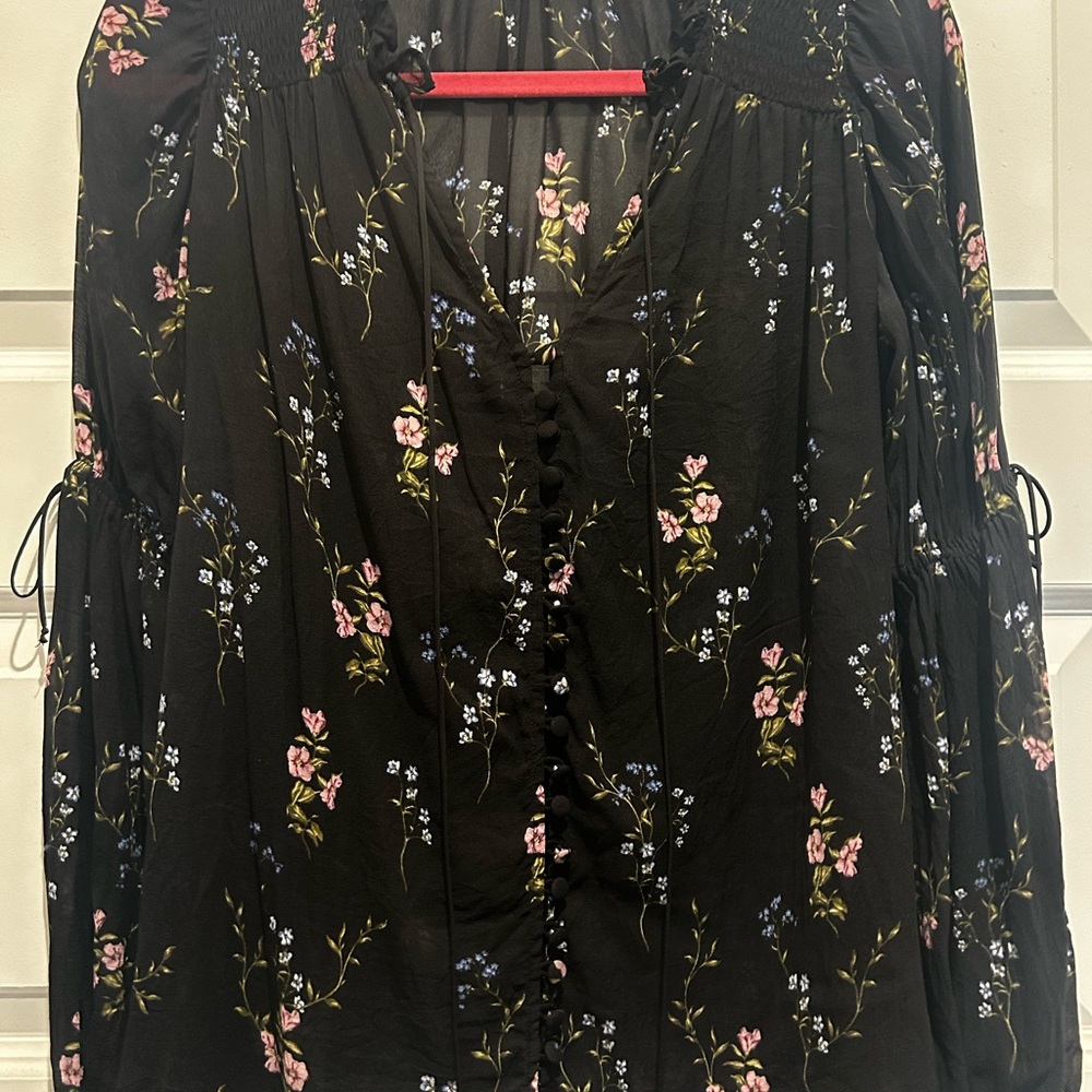 For Love & Lemons Floral Black Women's Top